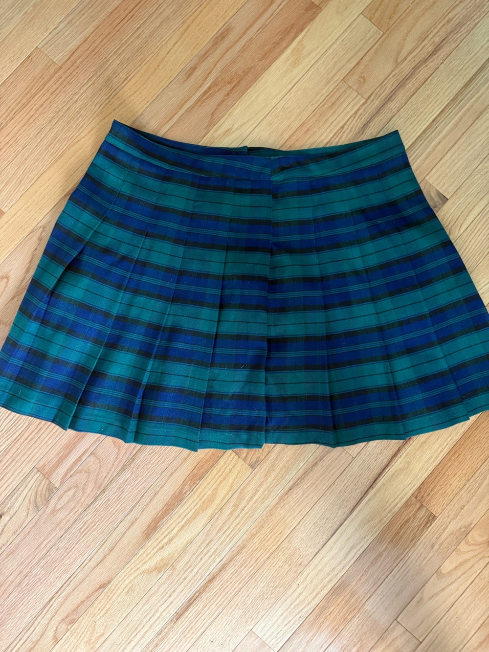 Forever 21 Green and Navy Striped Circle Skirt